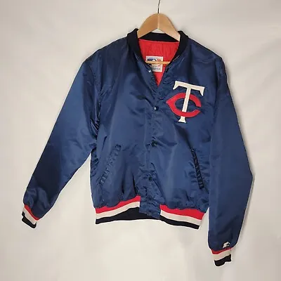 Vintage Starter Jacket Minnesota Twins 80s Satin Bomber Size Large TC Logo Rare • $124