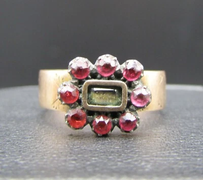 £31 • Buy Antique Georgian Solid 9ct Gold Dublin Hallmarked Paste Stones Mourning Ring F3