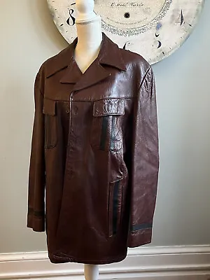 Vintage The Leather Shop Jacket Men’s Sears  1970’s Brown 46R • $59