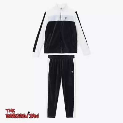 Fila Men's Velour Sweatsuit Tracksuit Black White Velvet Set Size M L XL 2XL NWT • $164.99