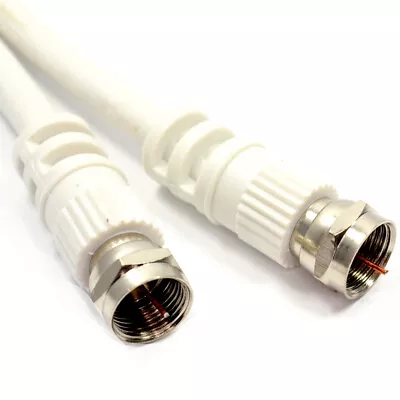 0.5m F Type Plug For Sky/Virgin Cable Lead WHITE 50cm • £2.66