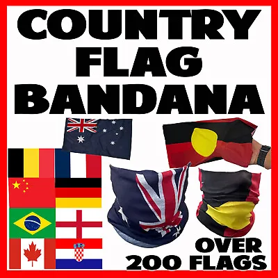 BANDANA Snood Scarf Scarves Headgear Super Soft Nationality Flags FULL FLAG • $7.95