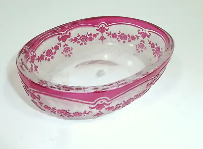 $283.32 • Buy Glas Bowl Glass Bowl Belgium Val St.Lambert About 1900 Etched Signed