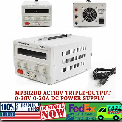 MP3020D LED Regulated Variable Lab DC Bench Power Supply 0-30V 0-20A +Power Line • $126.90