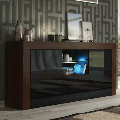 Modern TV Unit 145cm Cabinet TV Stand High Gloss / Matt Doors With Free LED • £169.90