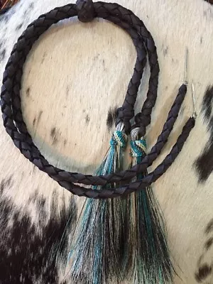 Usa Braided Leather Chin Deerskin Stampede Wind Strings Hat Tie Horsehair Horse • $75