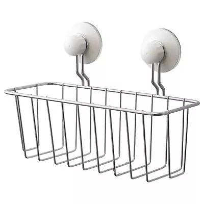 Shower Storage Suction Cups Wall Mounted Bathroom Shelf Basket Holder Rack • $56.12