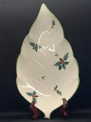 Mikasa Festive Season Large 15  Leaf Holiday Season Christmas Platter Dish EUC • $17