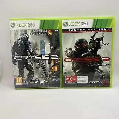 Crysis 2 And Crysis 3 (Hunter Edition) XBOX 360 Bundle -  Mint Discs - Free Post • $29.99