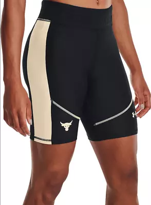 Under Armour Women's Project Rock HeatGear Bike Shorts 1366005-001 Black NWT • $23.99