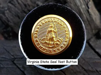 Old Rare Vintage Antique War Relic Virginia State Seal Button Free Display Case  • $15