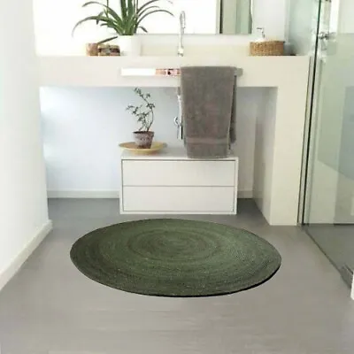 Natural Jute Area Rugs Kitchen Bedroom Rag Carpet Flooring Modern Rugs Round Mat • £54.04