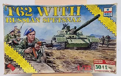 1:72 T62 Tank W/ Russian Spetsnaz ESCI ERTYL Model Kit 8615 Parts Sealed • $15