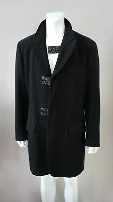 £1155 • Buy YOHJI YAMAMOTO Homme Black Wool Coat Jacket Japanese Issey Y3 Size 4 Large