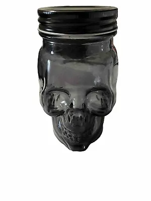 Target Bullseye Tinted Glass Skull Black Mason Jar With Lid 5.5  Halloween • $6.14