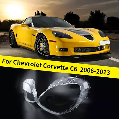 For Chevrolet Corvette C6 2005-2013 Pair Of Headlight Headlamp Clear Lens Cover • $65.99