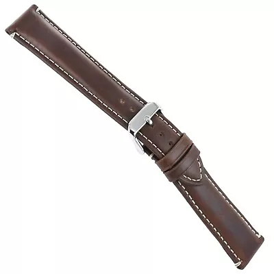 20mm Hadley Roma Brown Contrast Stitch Gen Oil-Tan Leather Mens Band 885 X Long • $29.95