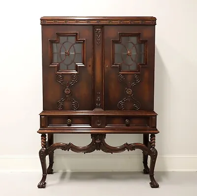 ROCKFORD Antique Carved Walnut French Gothic China Cabinet • $1895