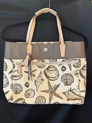 Coach Signature Stripe Shell Print Beach Starfish Canvas Beach Tote F27782 • $74.99