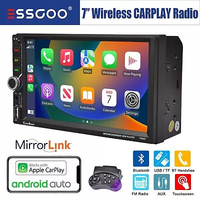 7  2 DIN Car Stereo MP5 Wireless Carplay Android Auto Bluetooth FM Touch Screen • $61.95