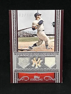 Mickey Mantle 2007 Topps Sterling Dual Game Used / Worn Yankees Jersey #d 3/10 • $489.96