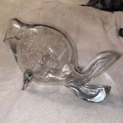 Vintage MCM Blenko Clear Glass Fish Vase Bowl • $249