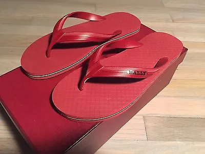 Bally Red Rubber Sandals Size US 10 Made In Italy • $186.75