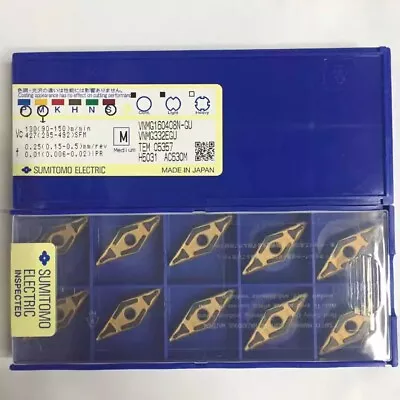 Sumitomo VNMG160408N-GU AC630M VNMG332EGU Carbide Inserts Turning Blade 10Pcs • $58.88