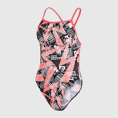 £20 • Buy Speedo Women's Logo Flash Allover V-Back Swimsuit BNWT 12/34  Rrp £40 Buy £20