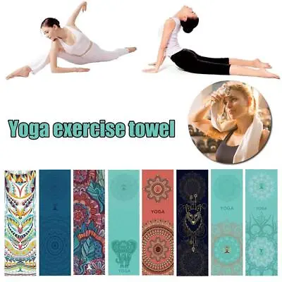 2024 Non-Slip Yoga Pilates Mat Cover Towel Blanket Fitness HOT Microfiber • £3.33