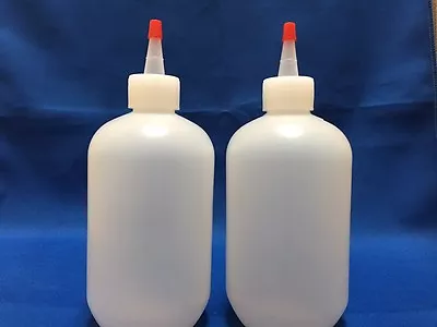 2 Pack Of 16 Oz (240mL) Plastic Boston Round Squeeze Bottles + Yorker Caps HDPE • $7.99