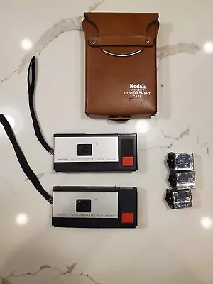 2 Kodak Pocket Instamatic 20 Camera With Case And  Flash Cubes Bundle • $10.50