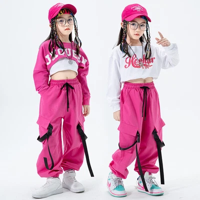 £10.55 • Buy Kids Girls Street Dance Costume Fashion Hip Hop Clothes Performance Pink Outfit