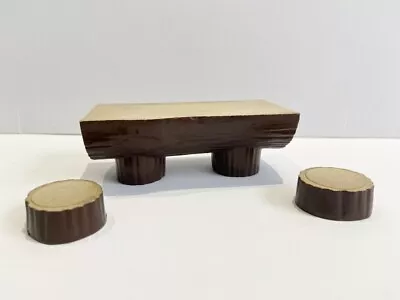 Sylvanian Families Vintage School Log Table Log Stools • $10.09