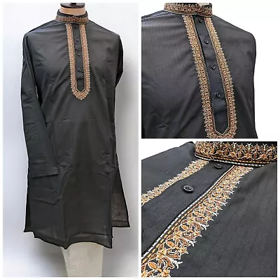 Mens Kurta Pyjama Bollywood Wear With Fancy Embroidery/ Size 40 / Medium • £29.99