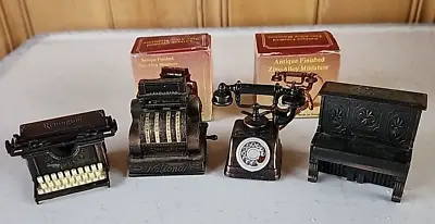 4 Miniature Die Cast Pencil Sharpners..Typewriter Phone Cash Register Piano • $15.50