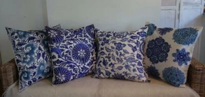 60CM EURO New Hamptons Blue Mix & Match Lounge Bed Home Decor Cushion Cover • $23.90