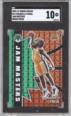 Shaquille Shaq O’neal Sgc 10 2020-21 Panini Mosaic #14 Jam Masters Green Prizm • $0.99