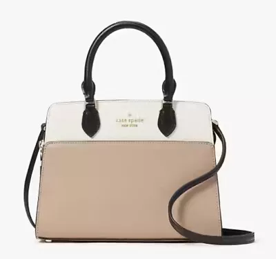 New RRP£349  Genuine Kate Spade Leather Madison Medium Satchel Toasted Hazelnut • £139