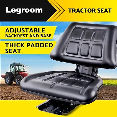 Adjustable Tractor Seat Forklift Excavator Truck Universal Backrest Chair Black • $114.99