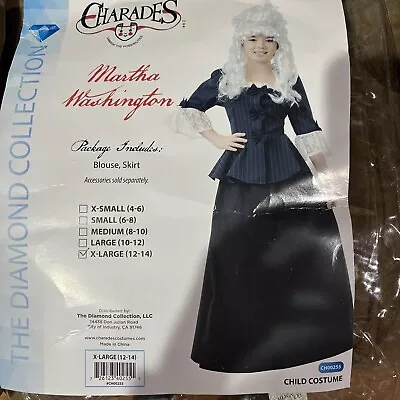 Charades Costume Martha Washington Child’s XL Size 12-14 • $19.87