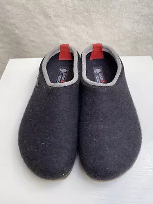 Halfinger Grizzly Kris Graphite Gray Anthracite Wool  Slippers 40 UK  W9/M7 US • £55.10