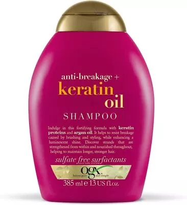 OGX Anti-Breakage Keratin Oil Shampoo 385ml - FAST FREE POSTAGE • £6.35