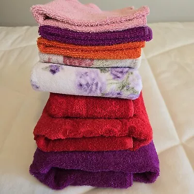 8 Piece Mixed Lot Cotton Cannon Fieldcrest Laura Ashley Vintage Towels Cloths • $50