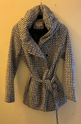 Mossimo Supply Co. Wool Blend Hooded Belted Car Coat POCKETS Women's - Size M • $40