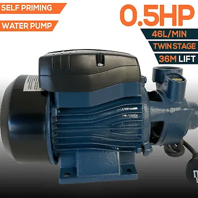 $95 • Buy Water Pump High Pressure 0.5HP Self Priming For House Rain Tank Farm Pond Garden