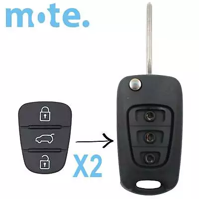 2 X To Suit Hyundai I30 I20 I35 Elantra 3 Button Flip Key Rubber Keypad • $7.50