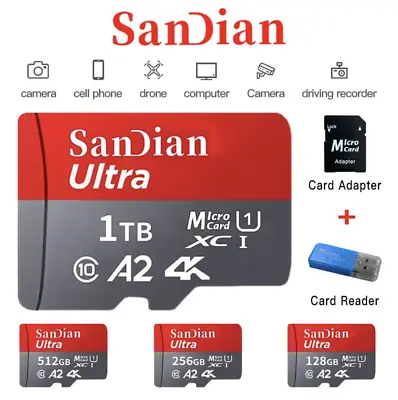 Mini Sd Card 128gb Micro Card 512gb Memory Card 1TB High-speed Flash Sd Card • £26.42