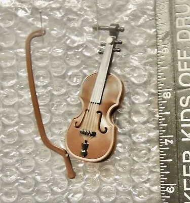 Dollhouse Violin With Bow 1:12 Miniature Musical Instruments New. • $7.66