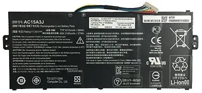 AC15A3J New Battery For Acer Aspire V3-111 V3-111P V5-122 V5-122P V5-132 V5-132P • $22.99